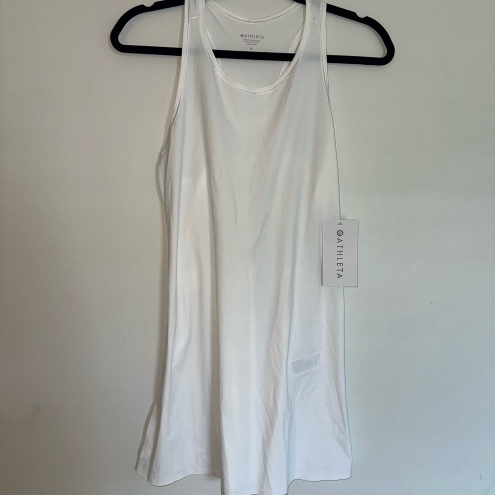 Athleta Bright White Match Point Pleated Tennis Golf Athletic Dress - Picture 3 of 6